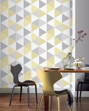 Обои Arthouse желтые Geometrics Checks n Stripes 908206 изображение 1