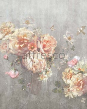 Фрески с акварельными цветами розовые New Art RE190-COL2 изображение 0