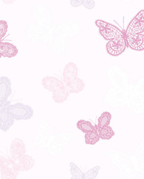 Обои с бабочками, насекомыми для детской розовые Individuals 100114 изображение 0