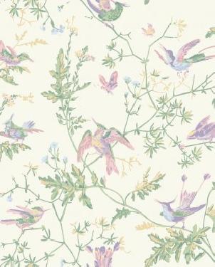 Английские Обои с птицами Hummingbirds Cream 124-1001 изображение 0