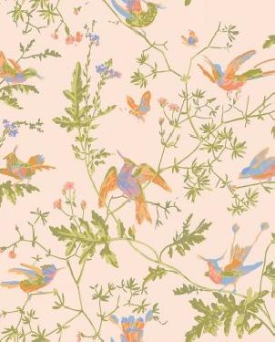 Английские Обои с птицами Hummingbirds Cream 124-1002 изображение 0