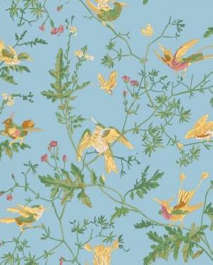 Английские Обои с птицами Hummingbirds Cream 124-1004 изображение 0