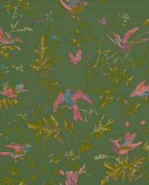 Английские Обои с птицами Hummingbirds Cream 124-1005 изображение 0