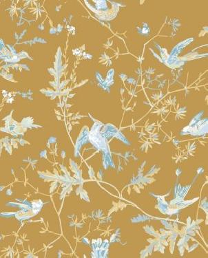 Обои флизелиновые золотые Hummingbirds Cream 124-1006 изображение 0