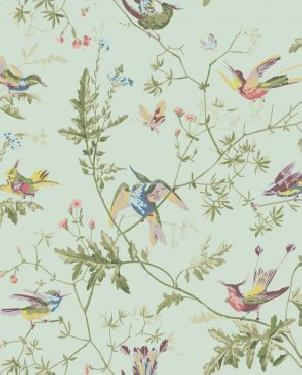 Английские Обои с птицами Hummingbirds Cream 124-1007 изображение 0