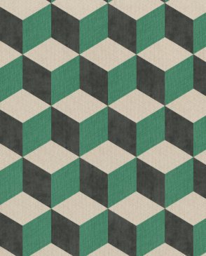 Обои с геометрическим рисунком зеленые Cubiq 220364 изображение 0