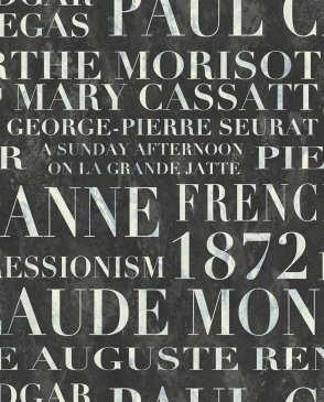Американские Обои с надписями, буквами черные French Impressionist FI70302 изображение 0