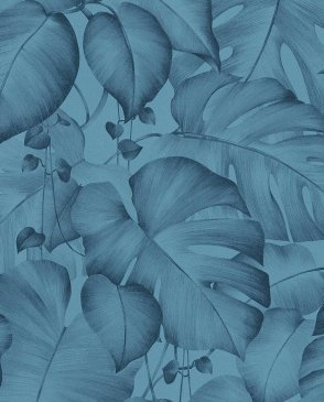 Обои с листьями синие Colibri 36627-1 изображение 0