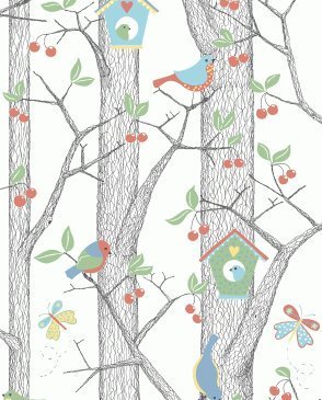 Обои флизелиновые с птицами для детской Scandinavian Designers Mini 6261 изображение 0