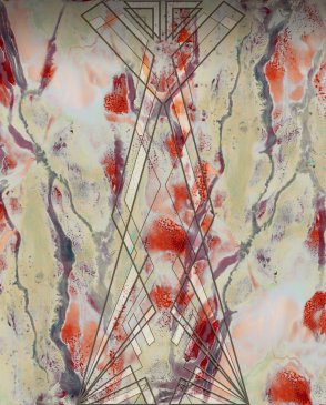 Обои Zambaiti Parati, Collection for Walls, Harlequin с ёлочкой и зигзагами, с людьми, с геометрическим рисунком, с восточным рисунком, с линиями, под кожу золотые, желтые, разноцветные, оранжевые Elie Saab 64873 изображение 0