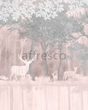 Фрески с животными розовые New Art RE187-COL2 изображение 0