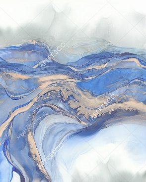 Фрески с абстрактным рисунком для спальни Fluid AF2069-COL4 изображение 0