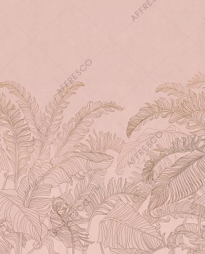 Фрески Affresco с листьями розовые Line Art AF2129-COL5 изображение 0