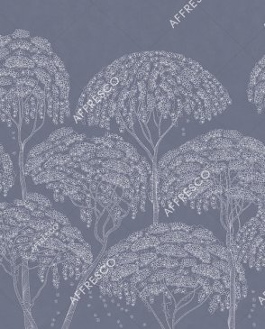 Фрески с листьями синие Line Art AF2153-COL5 изображение 0