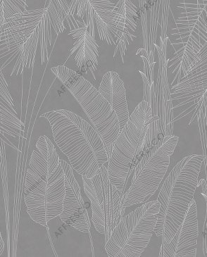 Фрески с листьями серые Line Art AF2154-COL3 изображение 0