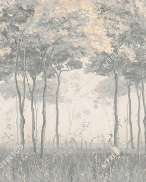 Фрески Affresco с листьями бежевые Wallpaper part 1 AF951-COL6 изображение 0
