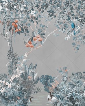 Фрески панно серые French Garden AF957-COL4 изображение 0