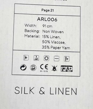 Обои Decaro Wallcoverings Pure Silk&Linen ARL006 изображение 3