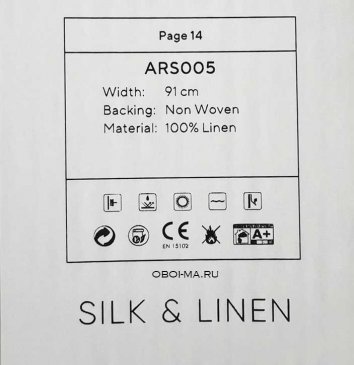 Обои Decaro Wallcoverings Pure Silk&Linen ARS005 изображение 2