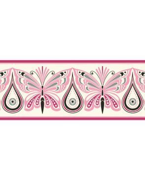 Обои бордюр для детской розовые Waverly Kids WK6848B изображение 0