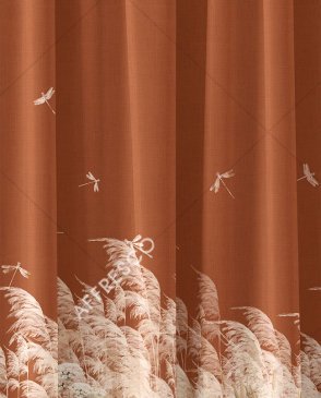 Фрески с листьями оранжевые Art Fabric Ткани FA1120-COL6 изображение 0