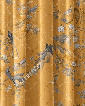 Фрески Affresco с птицами желтые Art Fabric Ткани FA1306-COL2 изображение 0