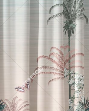 Фрески Affresco с птицами розовые Art Fabric Ткани FA1504-COL5 изображение 0