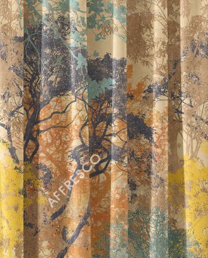 Фрески Affresco с листьями желтые Art Fabric Ткани FA1848-COL3 изображение 0