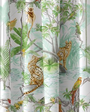 Фрески с животными зеленые Art Fabric Ткани FA1958-COL4 изображение 0