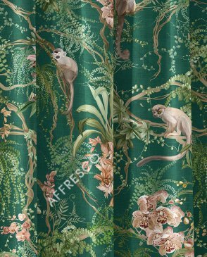 Фрески с животными зеленые Art Fabric Ткани FA1959-COL6 изображение 0