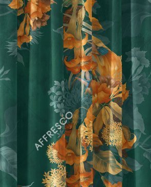 Фрески с листьями оранжевые Art Fabric Ткани FA1962-COL3 изображение 0