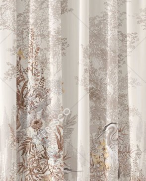 Фрески с листьями серые Art Fabric Ткани FA2015-COL3 изображение 0