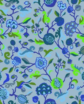 Обои с листьями голубые с текстильным покрытием Armani Casa Precious Fibers 3 GA79702 изображение 0