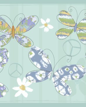 Обои с бабочками, насекомыми с акриловым покрытием Pajama Party KJ51954B изображение 0