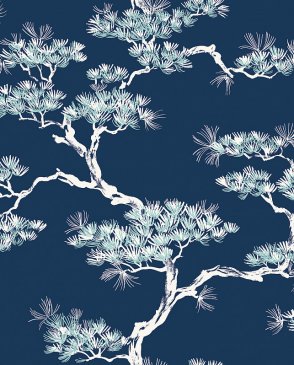 Обои с листьями синие с текстильным покрытием Natural Silhouettes NS50002 изображение 0