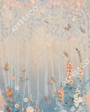 Фрески Affresco с цветами голубые Art Fabric OFA1325-COL1 изображение 0