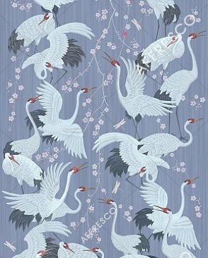 Фрески Affresco с птицами голубые Art Fabric OFA2003-COL5 изображение 0
