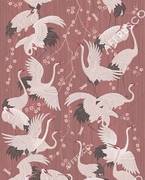 Фрески Affresco с птицами красные Art Fabric OFA2003-COL6 изображение 0