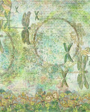 Фрески с бабочками, насекомыми зеленые New Art RE152-COL1 изображение 0