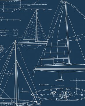 Обои морской тематики для детской синие Yacht Club YC61312 изображение 0