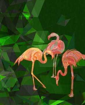 Фрески с птицами зеленые Trend Art ZK482-COL1 изображение 0
