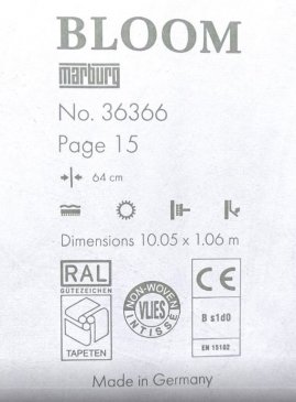 Обои с листьями для спальни Bloom 36366 изображение 2