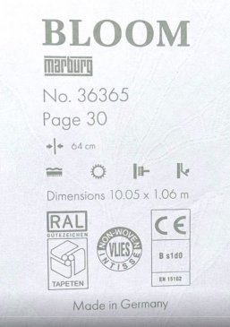 Обои с листьями для спальни Bloom 36365 изображение 2