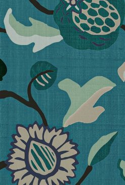 Обои с листьями синие с текстильным покрытием Armani Casa Precious Fibers 3 GA79701 изображение 4