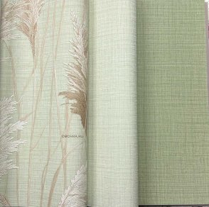 Обои на флизелиновой основе, на бумажной основе, виниловые зеленые Giorgio RGI1009-5 изображение 2