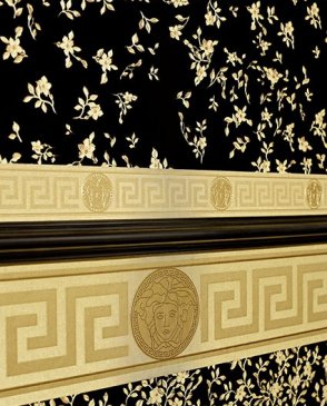 Обои для кабинета золотые Versace 5 93522-2 изображение 2