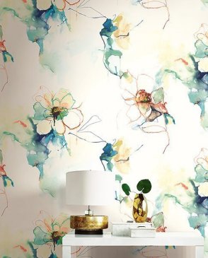 Обои с акварельными цветами для гостиной Living With Art LW50004 изображение 1