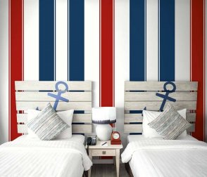 Обои бумажные красные Nantucket Stripes SR21211 изображение 2