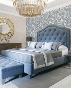 Обои Alessandro Allori для спальни голубые Armonia RMC1701-7 изображение 1