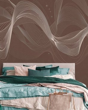 Фрески для спальни коричневые Line Art AF2156-COL5 изображение 1